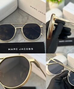 Branded Mj Metal Frame Gold Black Sunglasses (With Original Kit)
