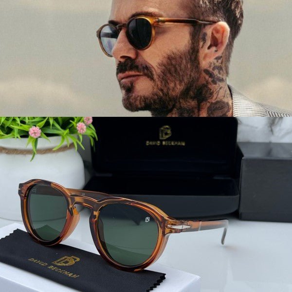 Branded Db Round Brown Green Sunglasses (With Original Kit)