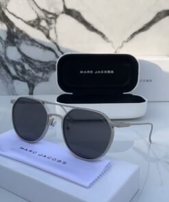 Branded Mj Metal Frame Silver Black Sunglasses (With Original Kit)