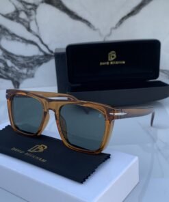 Branded Db Square Brown Green Sunglasses (With Original Kit)