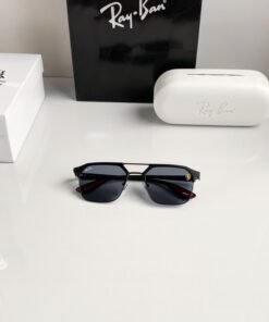 Branded Rb Black Red Metal Frame Sunglasses Bt (With Original Kit)
