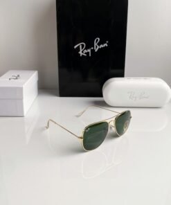 Branded Rb Gold Green Aviator Sunglasses Bt (With Original Kit)