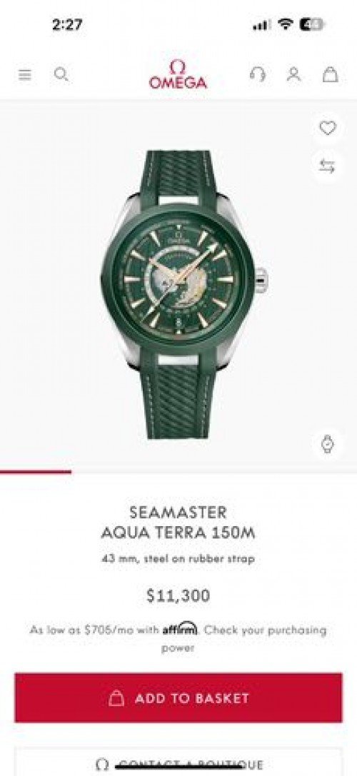 OMEGA SEAMASTER AQUA TERRA GREEN